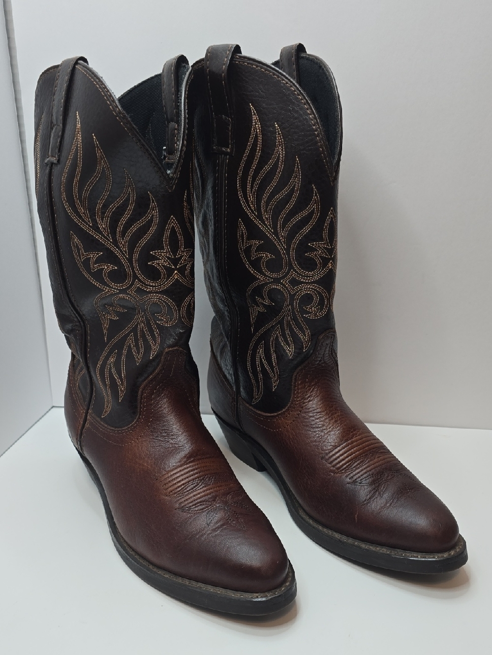 Laredo Classic Brown Leather Women's Western Boots - Sz 8M